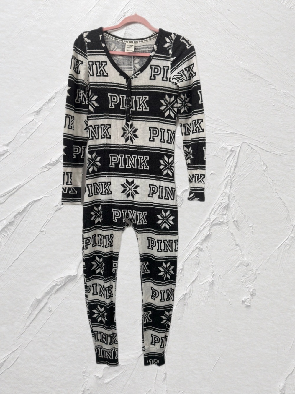 Vintage Victoria’s Secret Black & White Thermal Long Janes M